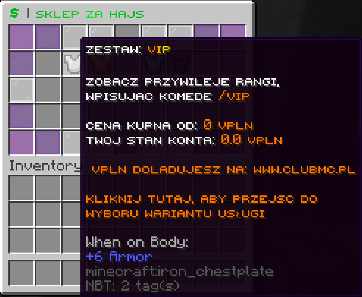 Wygląd interfejsu ItemShop - Kategoria