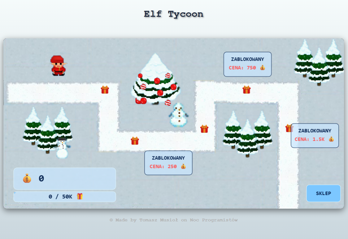 Wygląd mapy gry Elf Tycoon